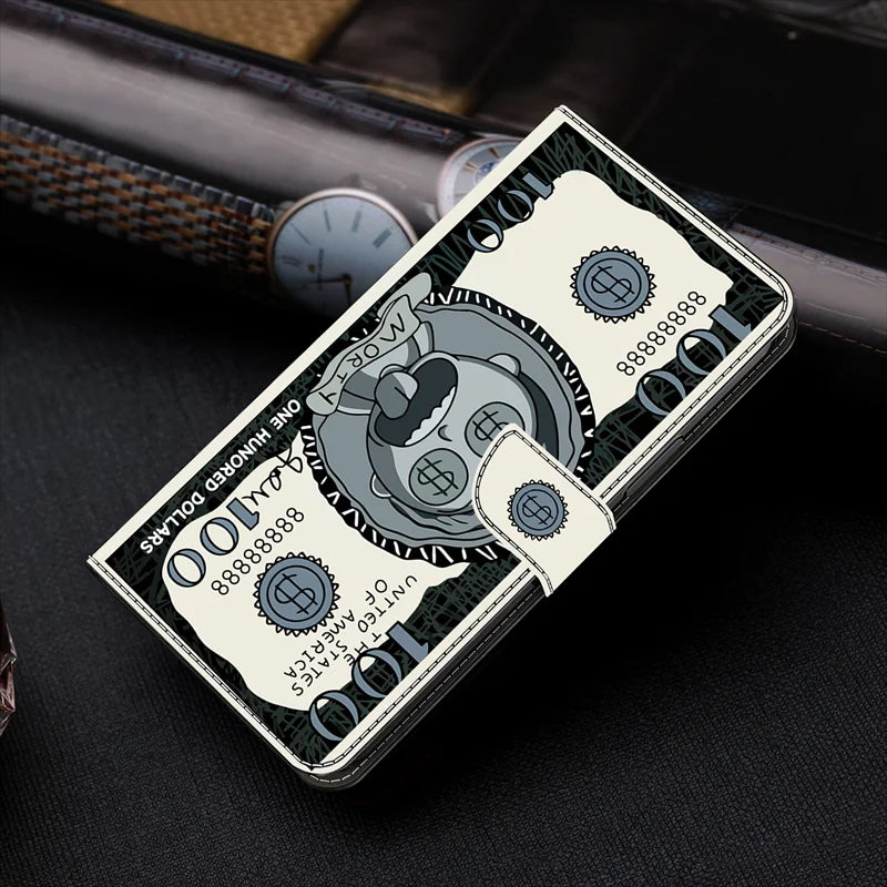 Premium 3D Leather Flip Wallet Case - PU Leather Flip Cover with Card Slots, Anti-Fingerprint & Scratch-Resistant Design