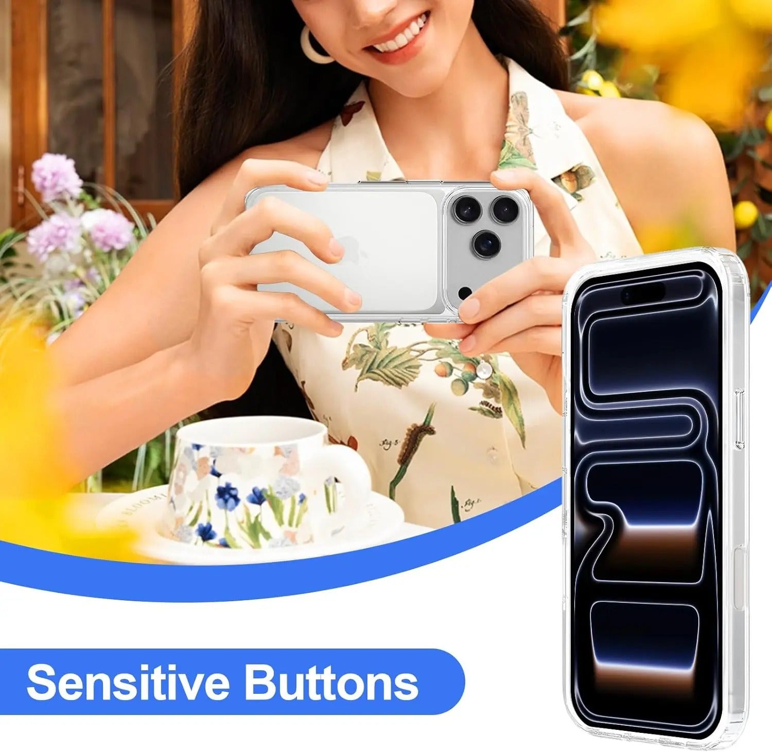 Premium Clear iPhone Case Ultra Thin Shockproof Protective Cover — Anti-Fingerprint TPU + PC Hybrid Design with Non-Slip Grip and Scratch Resistance