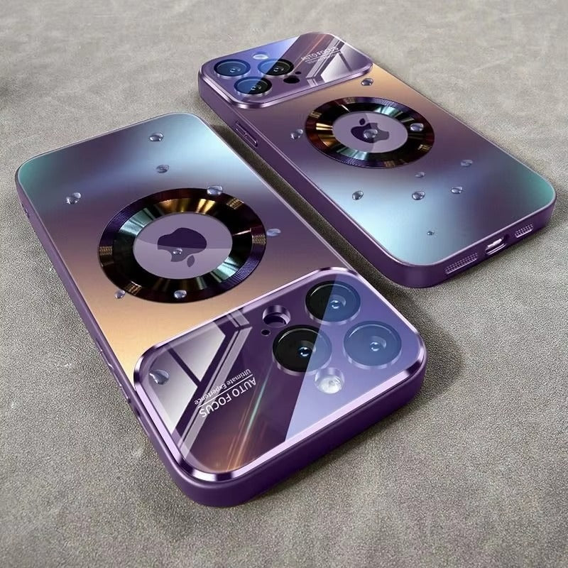 Premium MagSafe Compatible Shockproof iPhone Case with Glass Camera Lens Protection, Magnetic Wireless Charging, Slim Anti-Fingerprint Cover