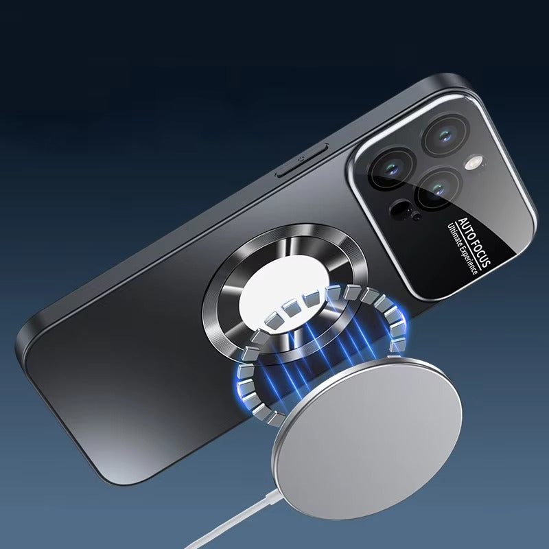 Premium MagSafe Compatible Shockproof iPhone Case with Glass Camera Lens Protection, Magnetic Wireless Charging, Slim Anti-Fingerprint Cover