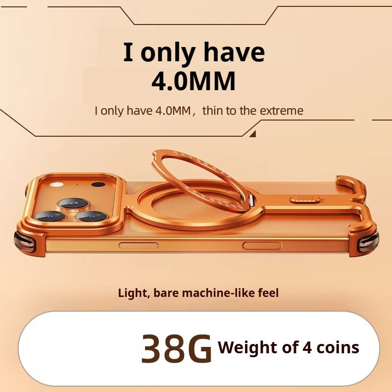 Premium iPhone Case — Magnetic Shockproof Slim Protective Cover with 360° Rotating Stand and Frameless Aluminum Alloy Bumper Wireless-Charging Compatibility