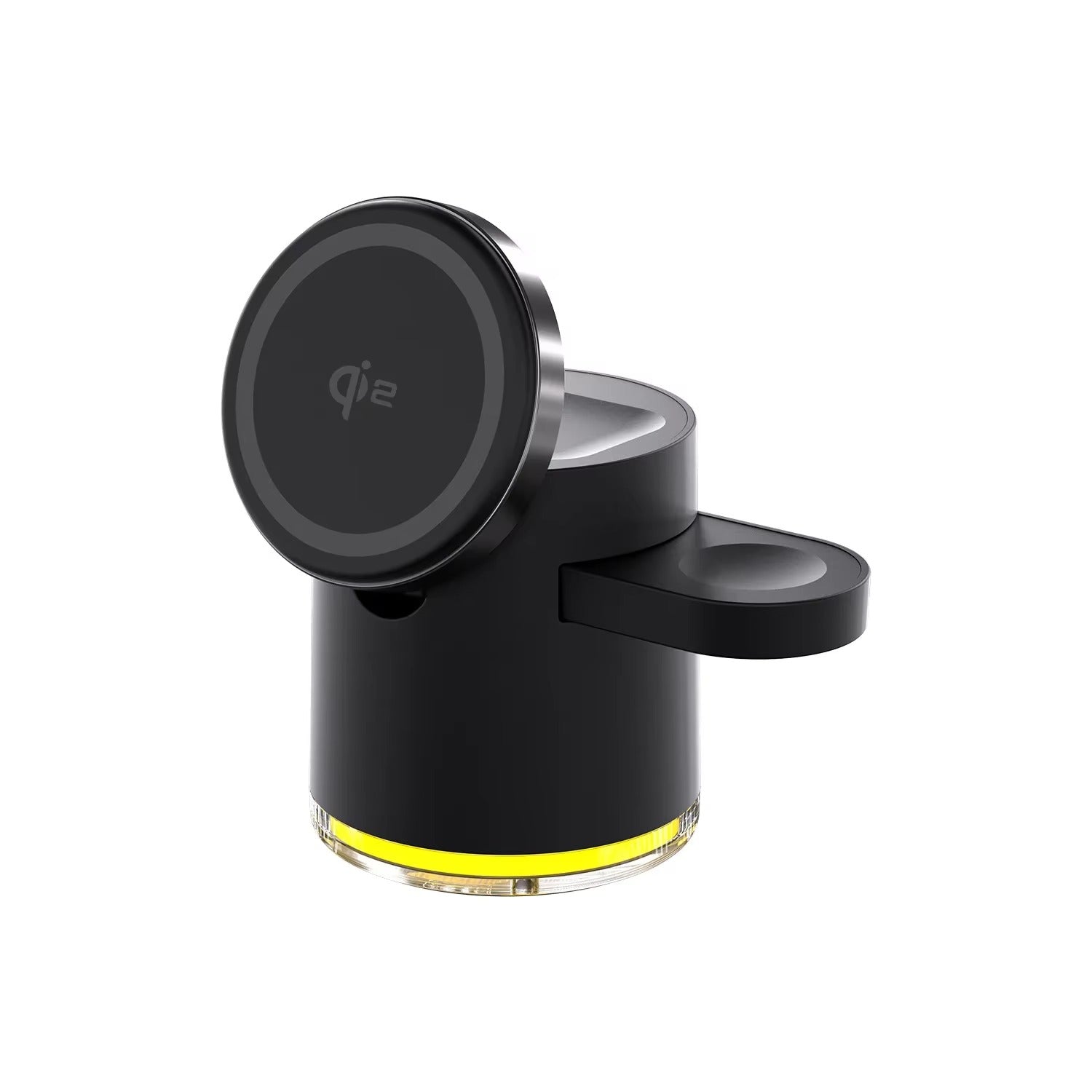 Premium Qi2 Wireless Charging Station, 15W Magnetic Fast-Charge Dock for Phone, Watch & Earbuds with Foldable Stand and Night Light