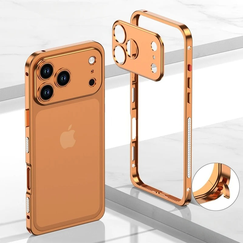 Premium iPhone Case — Aluminum Alloy Frame Cover with Heat-Dissipation Design and Shockproof Durable Metal Protection