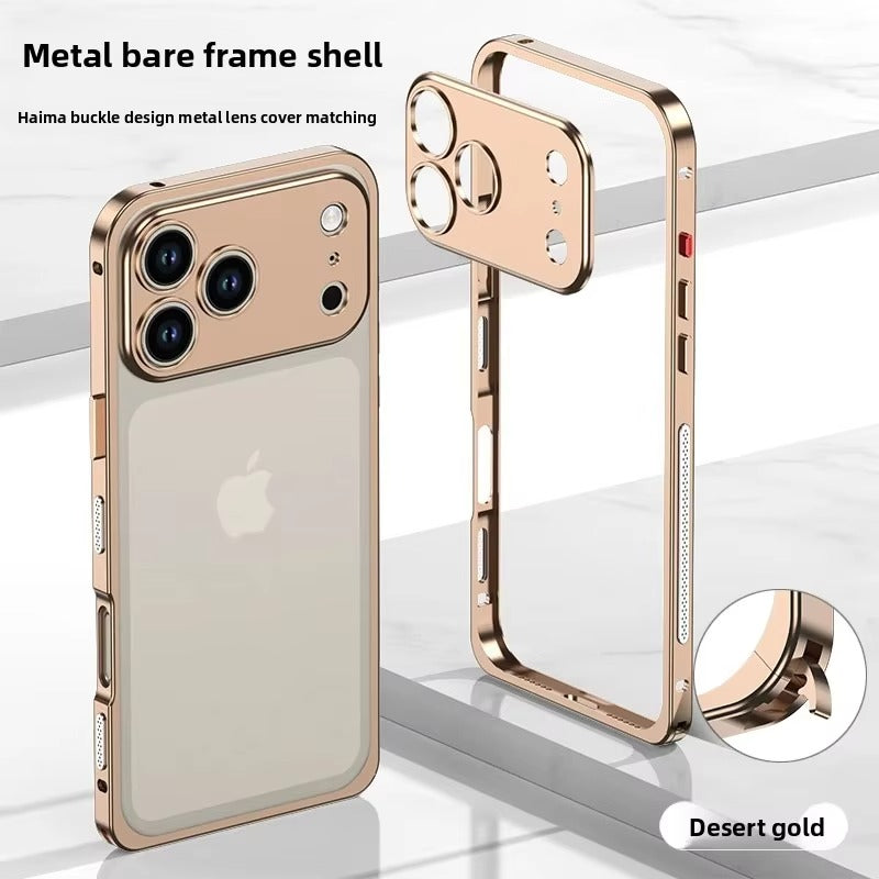 Premium iPhone Case — Aluminum Alloy Frame Cover with Heat-Dissipation Design and Shockproof Durable Metal Protection