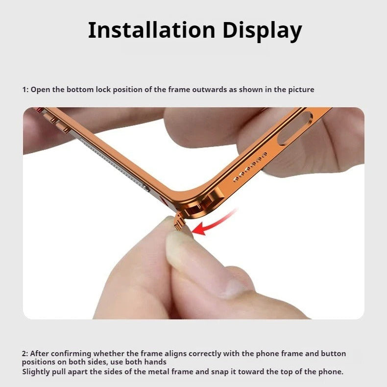 Premium iPhone Case — Aluminum Alloy Frame Cover with Heat-Dissipation Design and Shockproof Durable Metal Protection