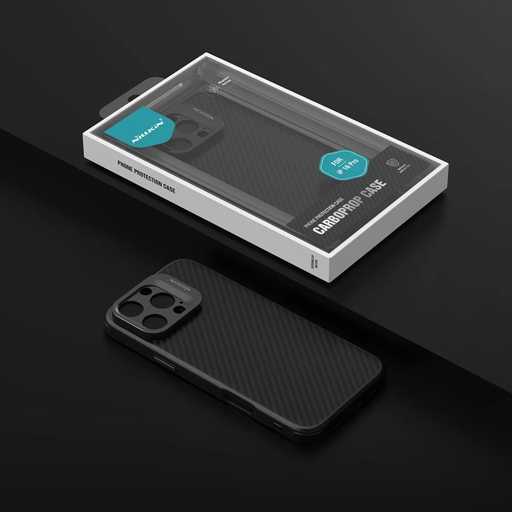 Premium iPhone Case — Aramid Fiber Kevlar 600D Half-Wrapped Cover with MagSafe, Invisible Camera Ring Stand, Shockproof Anti-Fingerprint Design