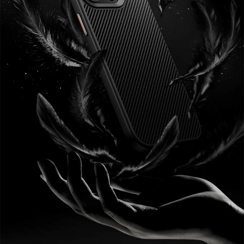 Premium iPhone Case — Carbon Fiber Full-Coverage Cover with Magnetic Stand, Removable Lens Protector, Anti-Fingerprint Shockproof PC+TPU Design & MagSafe Compatibility