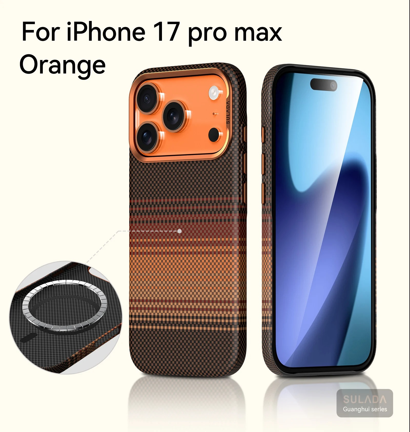 Premium iPhone Case — Carbon Fiber Pattern MagSafe Cover with Kevlar-Style Shockproof PC Hard Protection & Magnetic Alignment Design