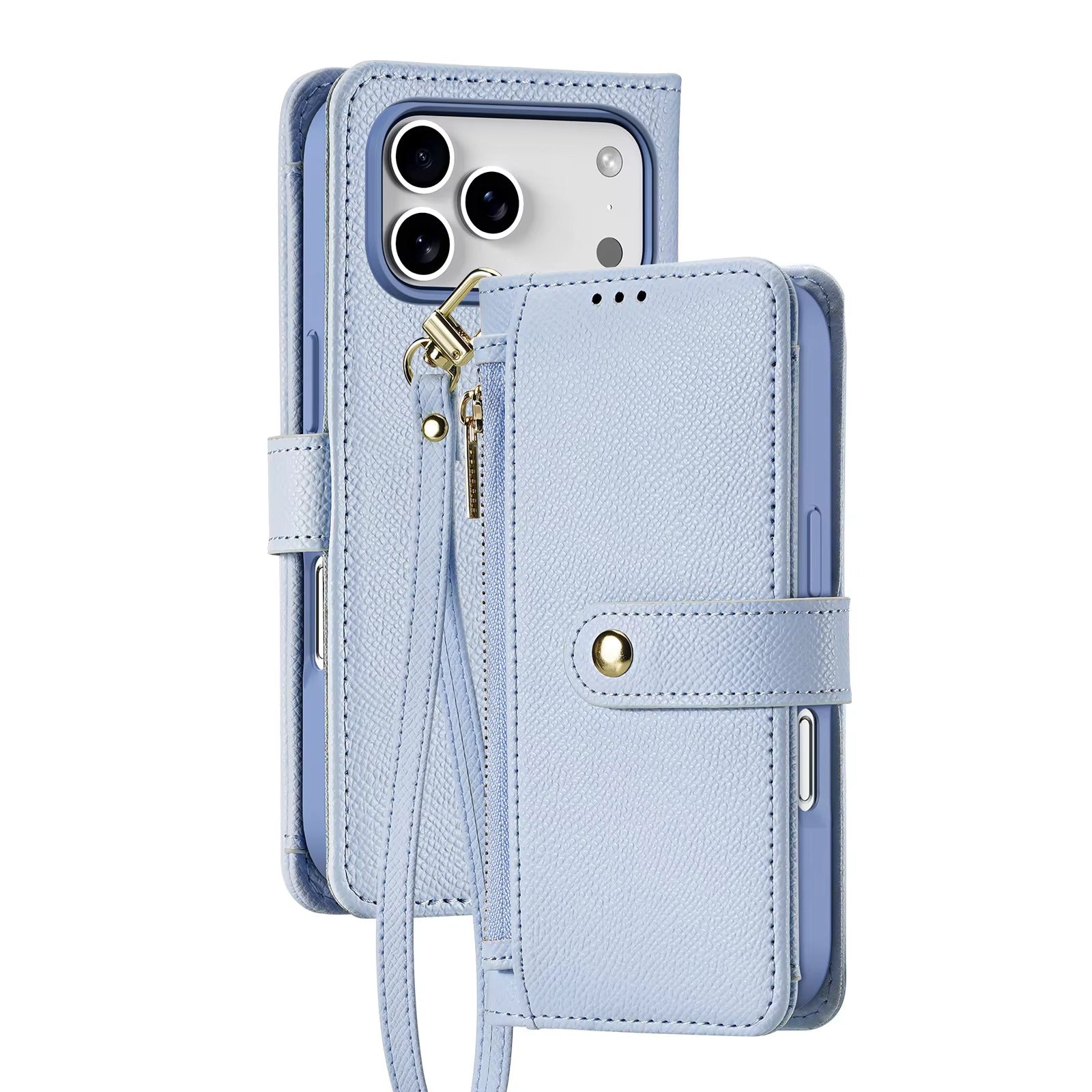 Premium iPhone Case — Cow Leather Detachable Magnetic Wallet Cover with Card Slots, Shockproof Drop Protection, Wireless-Charging Support & Lanyard Option