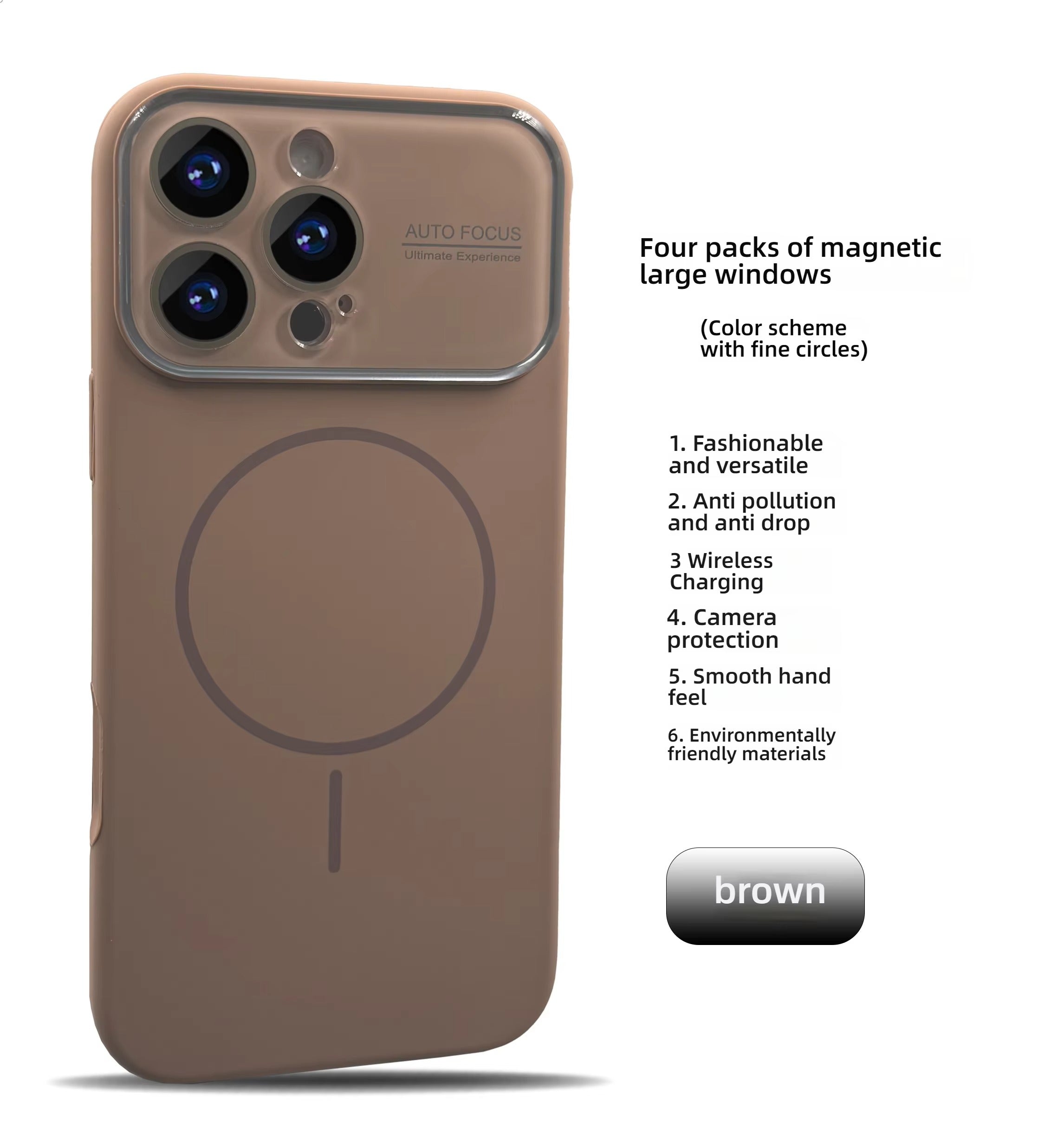 Premium iPhone Case — Liquid Silicone MagSafe Cover with Acrylic Lens Protection, Shockproof Soft-Touch Design & Half-Wrapped Finish