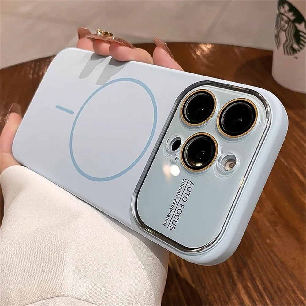 Premium iPhone Case — Liquid Silicone MagSafe Cover with Acrylic Lens Protection, Shockproof Soft-Touch Design & Half-Wrapped Finish