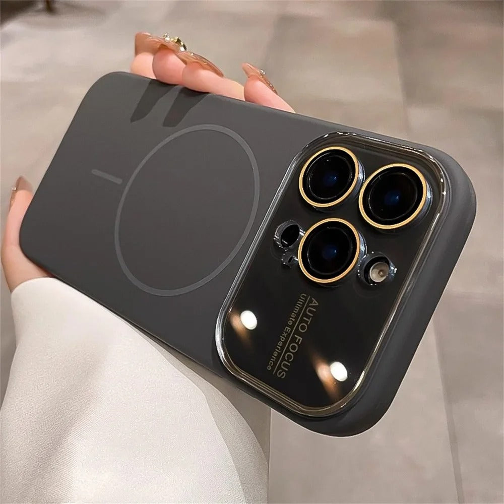 Premium iPhone Case — Liquid Silicone MagSafe Cover with Acrylic Lens Protection, Shockproof Soft-Touch Design & Half-Wrapped Finish