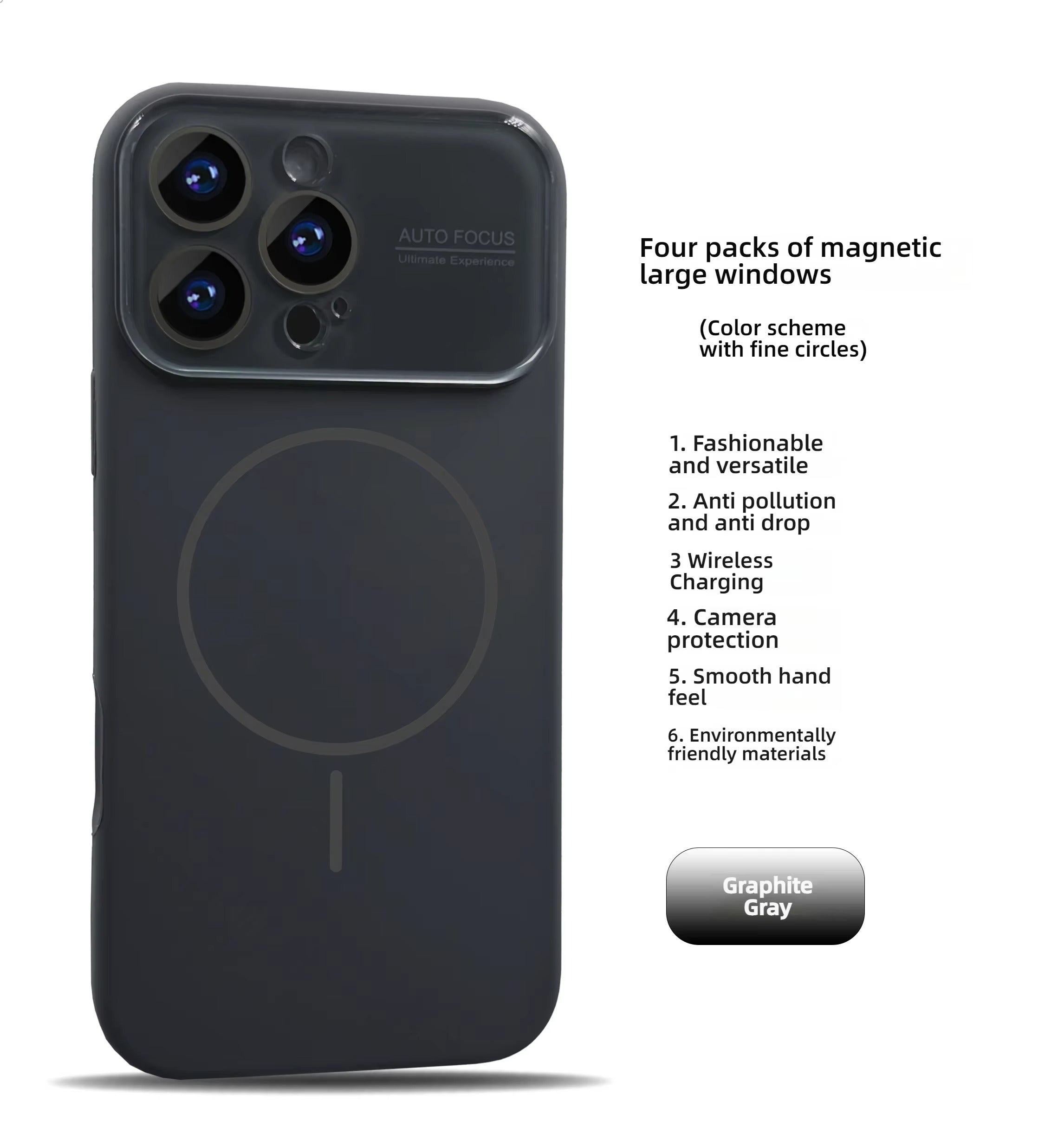 Premium iPhone Case — Liquid Silicone MagSafe Cover with Acrylic Lens Protection, Shockproof Soft-Touch Design & Half-Wrapped Finish