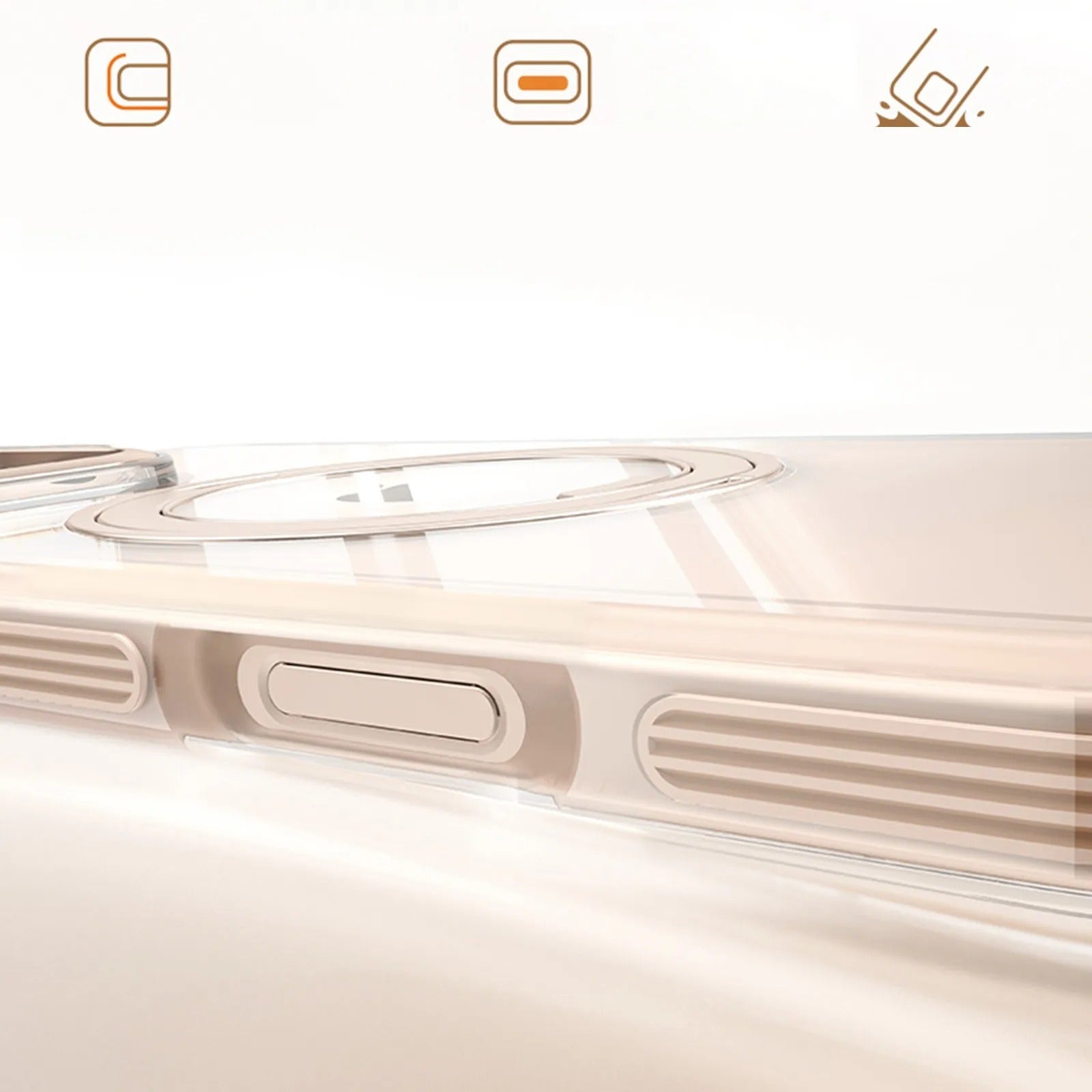 Premium iPhone Case — MagSafe Clear Protective Cover with 360° Ring Holder, Dustproof Design and Precise Fit Plastic Back Finish