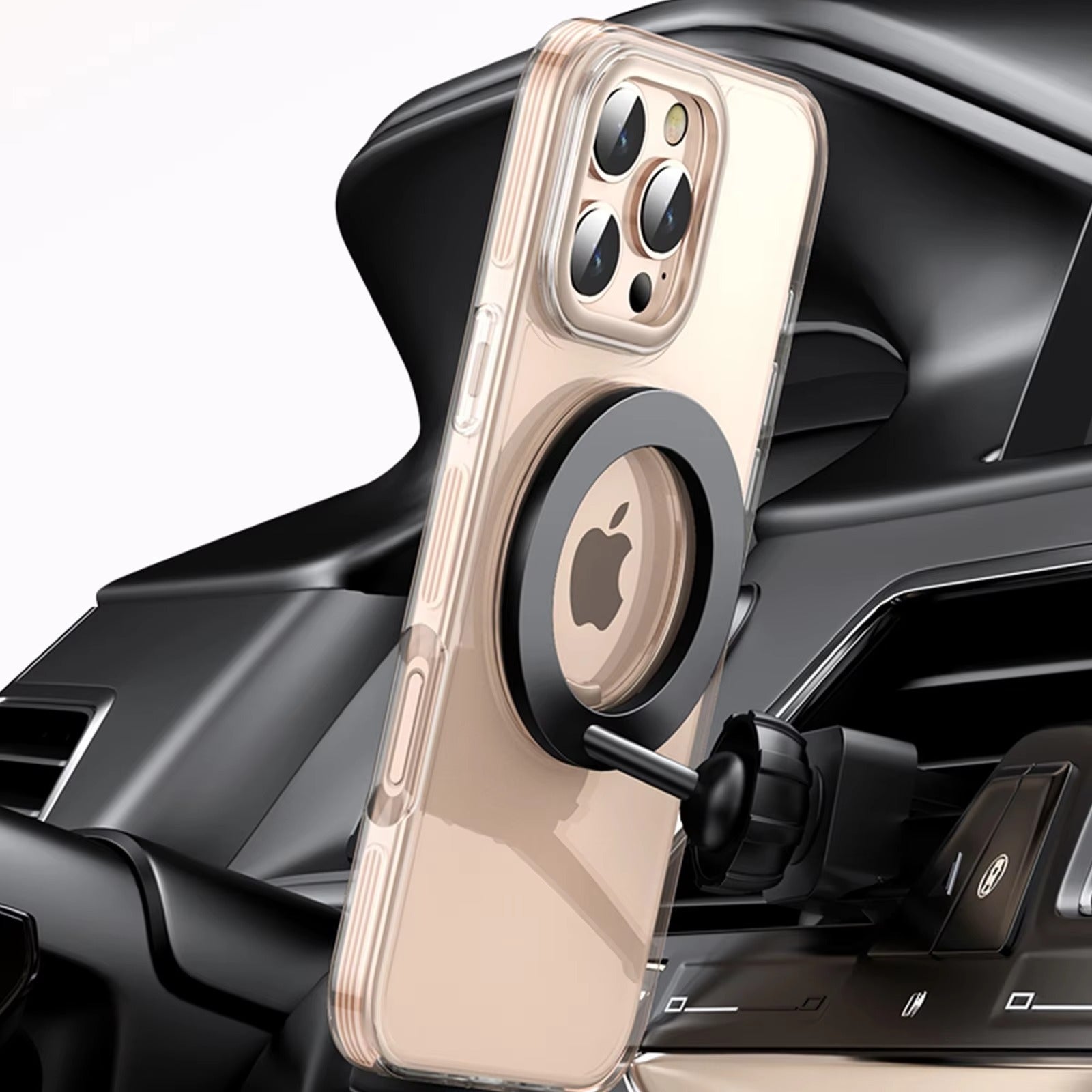 Premium iPhone Case — MagSafe Clear Protective Cover with 360° Ring Holder, Dustproof Design and Precise Fit Plastic Back Finish