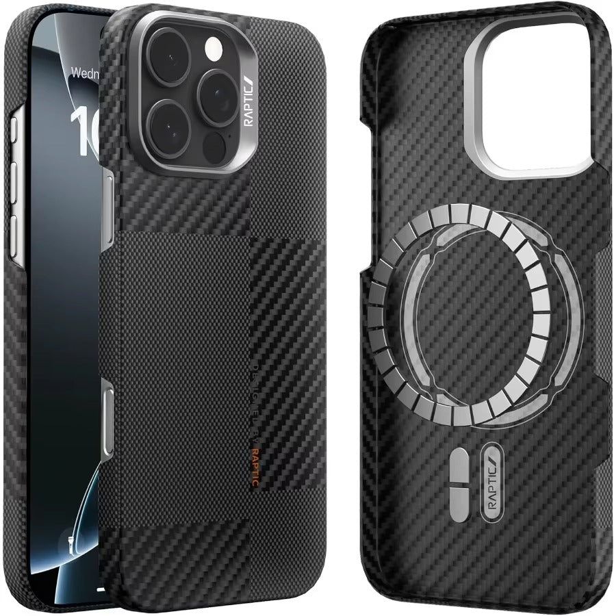 Premium iPhone Case — Magnetic Carbon Fiber Cover with Anti-Fingerprint, Non-Slip Shockproof Design, Waterproof & Wireless Charging Support for iPhone 16 Pro and Pro Max