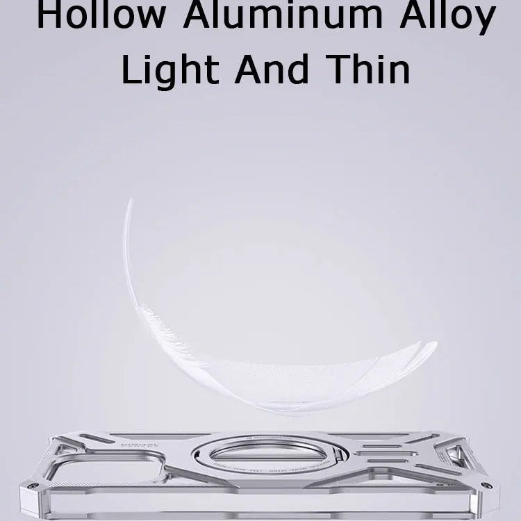 Premium iPhone Case — Magnetic Metal Protective Cover with Invisible Kickstand, Heavy-Duty Anti-Fall Design, Matte Anti-Fingerprint Finish & Non-Slip Grip