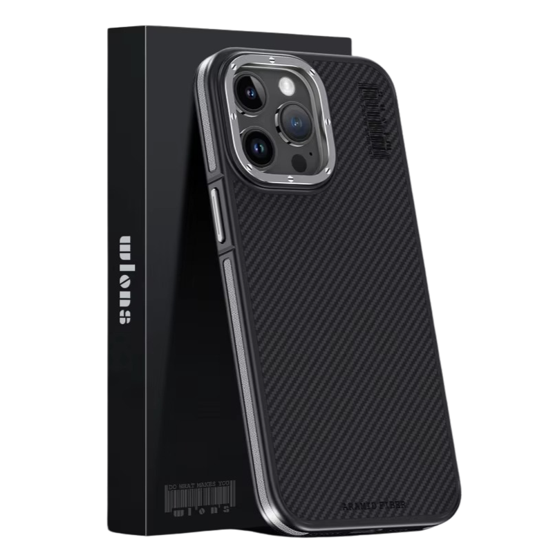 Premium iPhone Case — Real 600D Kevlar Aramid Fiber Half-Wrapped Cover with MagSafe Magnetic Wireless Charging, Shockproof Anti-Scratch Anti-Fingerprint Design