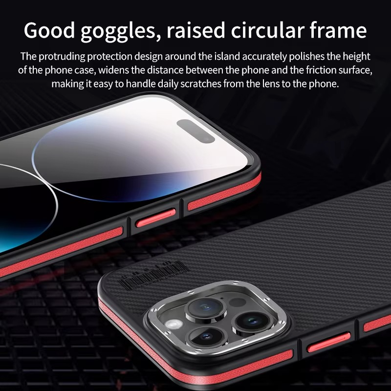 Premium iPhone Case — Real 600D Kevlar Aramid Fiber Half-Wrapped Cover with MagSafe Magnetic Wireless Charging, Shockproof Anti-Scratch Anti-Fingerprint Design