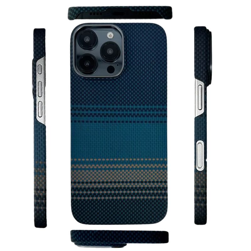 Premium iPhone Case — Real Carbon Fiber Aramid Ultra-Thin Full-Coverage Cover with No-Case Feel, Shockproof Anti-Fingerprint Lightweight Design