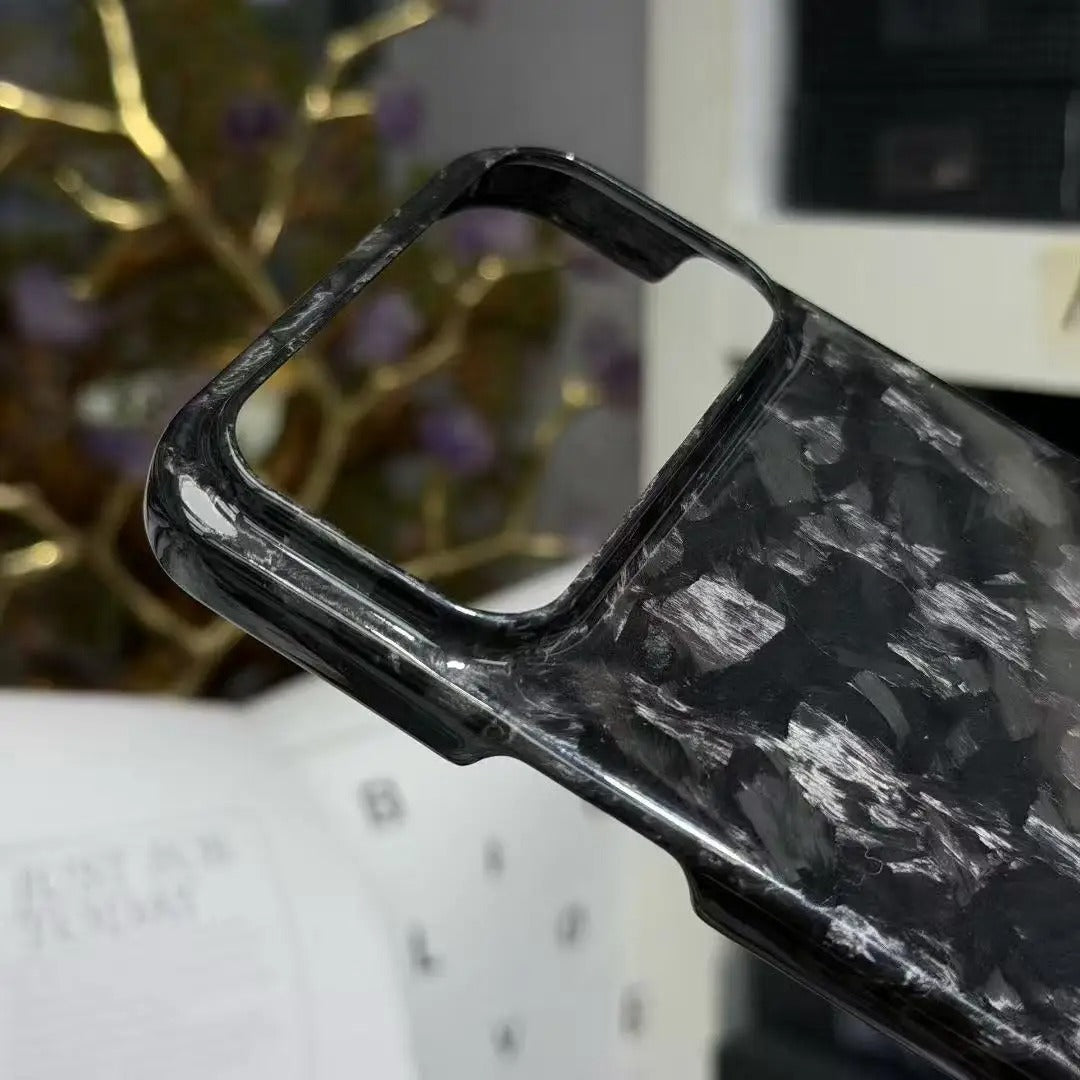 Premium iPhone Case — Real Forged Matte/Glossy Carbon Fiber Lightweight Cover with Anti-Fingerprint Tough Protection & Non-Slip Slim Design