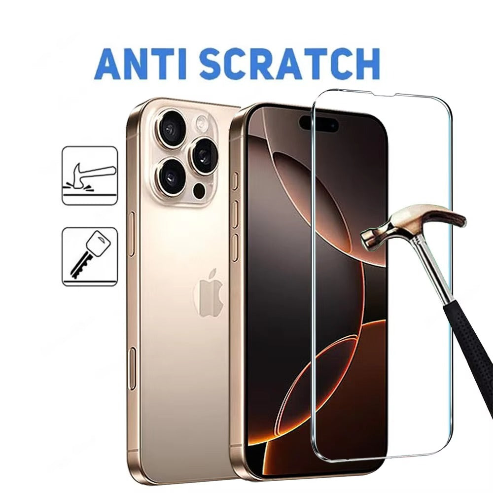 Premium iPhone Full Cover Tempered Glass Screen Protector – Clear HD Front Protection, Anti-Fingerprint, Anti-Scratch & Shatter-Resistant Protective Glass