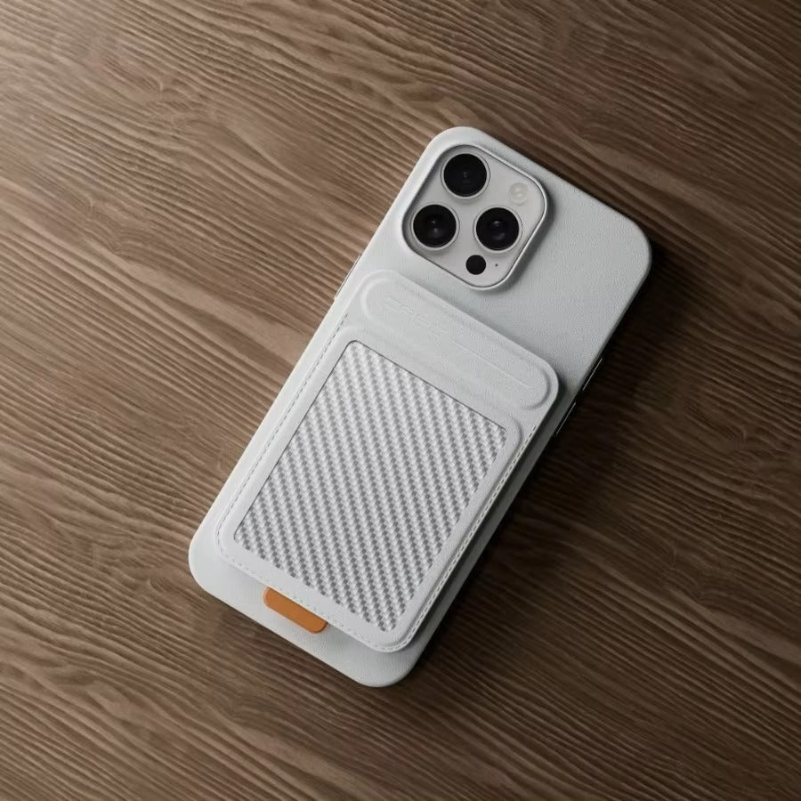 Premium iPhone MagSafe Card Holder with Stand, Genuine Carbon Fiber Business Wallet with RFID Protection & Secure Credit Card Storage