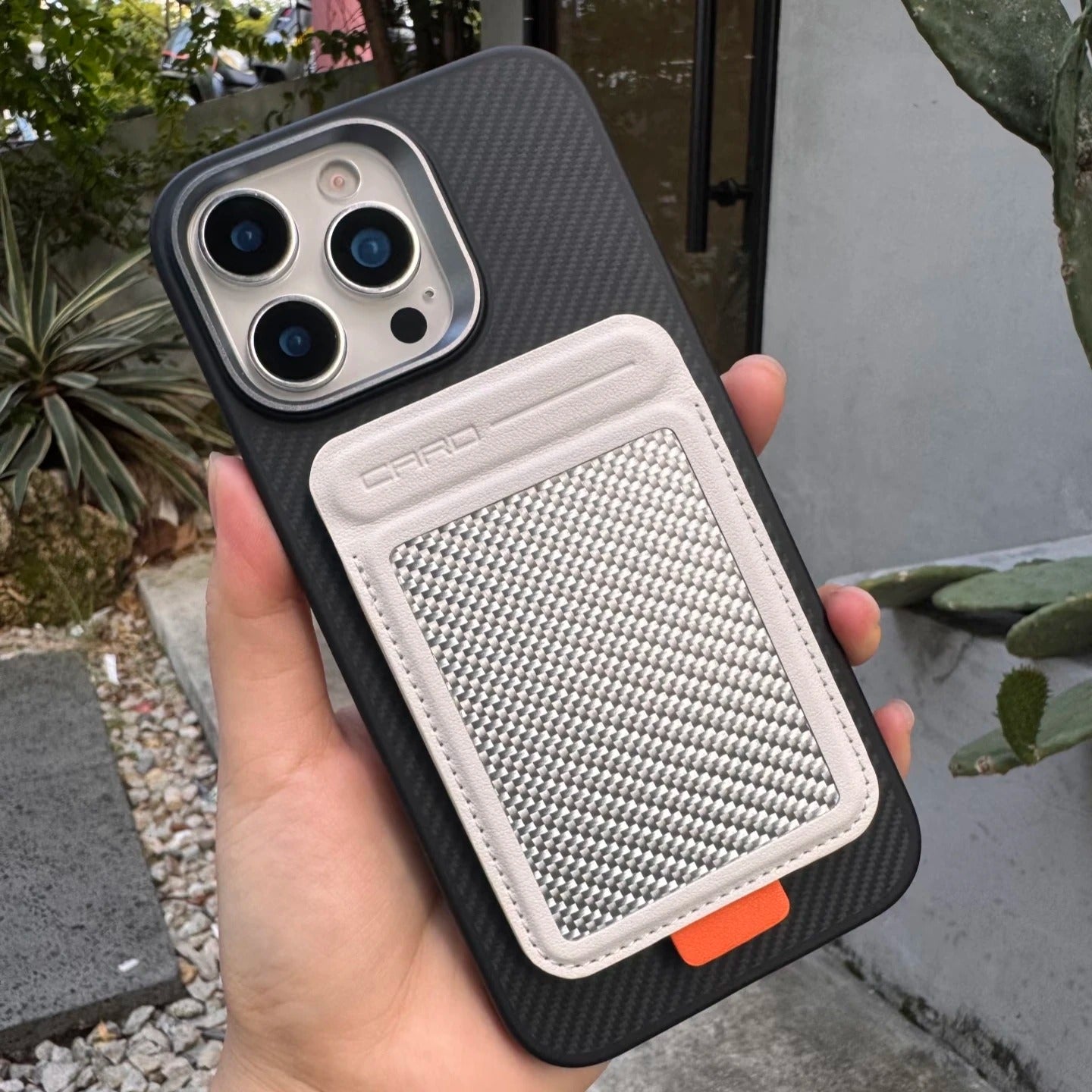 Premium iPhone MagSafe Card Holder with Stand, Genuine Carbon Fiber Business Wallet with RFID Protection & Secure Credit Card Storage