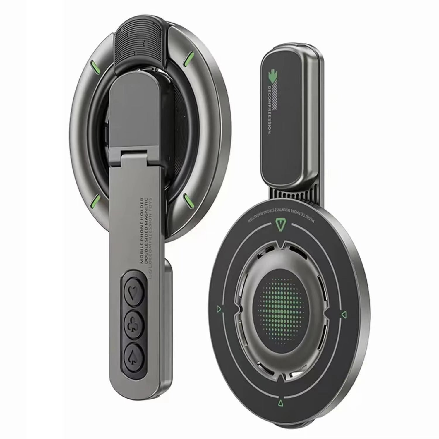 Premium iPhone MagSafe Phone Grip Stand, 3-in-1 Magnetic Finger Ring Holder with Double-Sided Aluminum Design for Secure Grip & Hands-Free Viewing