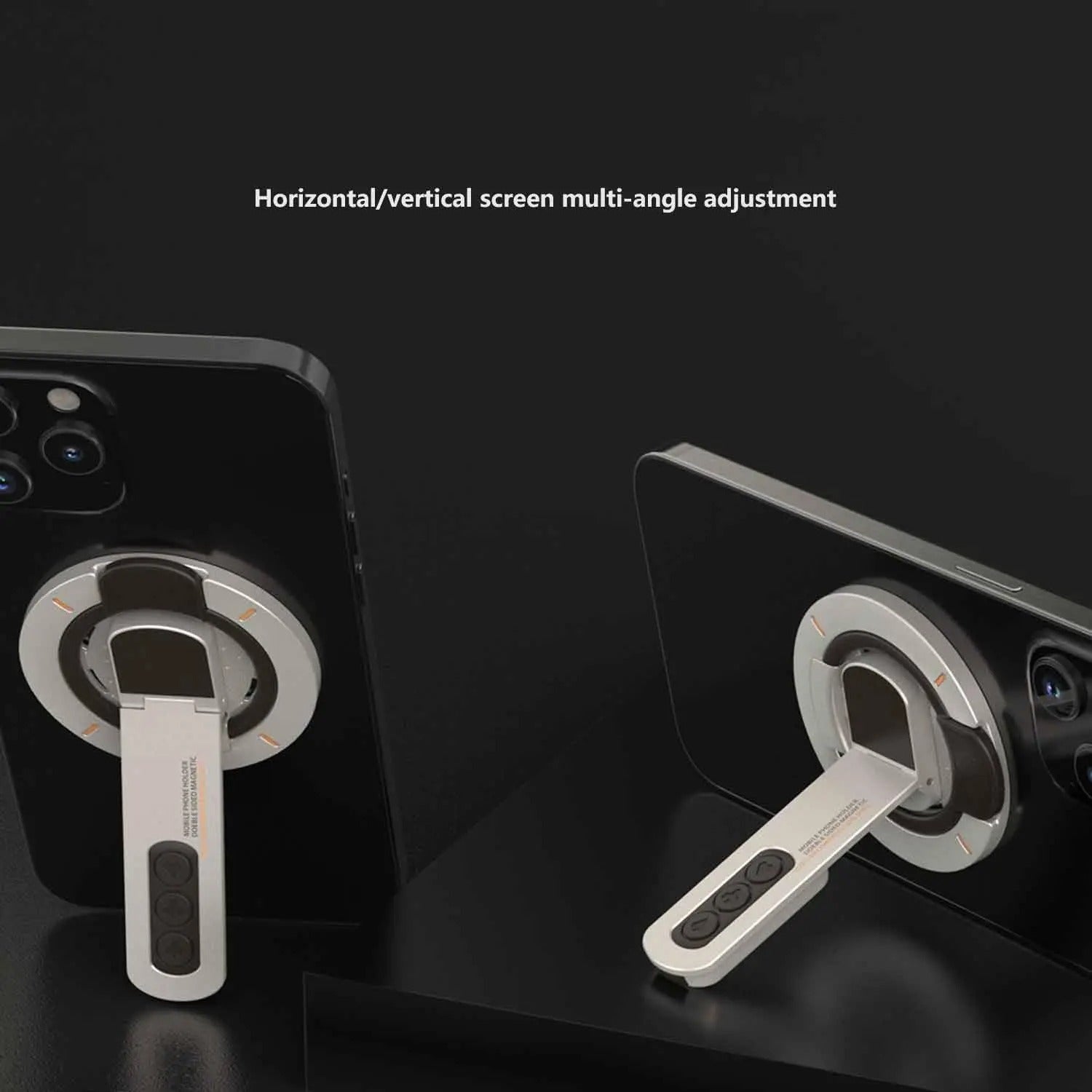 Premium iPhone MagSafe Phone Grip Stand, 3-in-1 Magnetic Finger Ring Holder with Double-Sided Aluminum Design for Secure Grip & Hands-Free Viewing