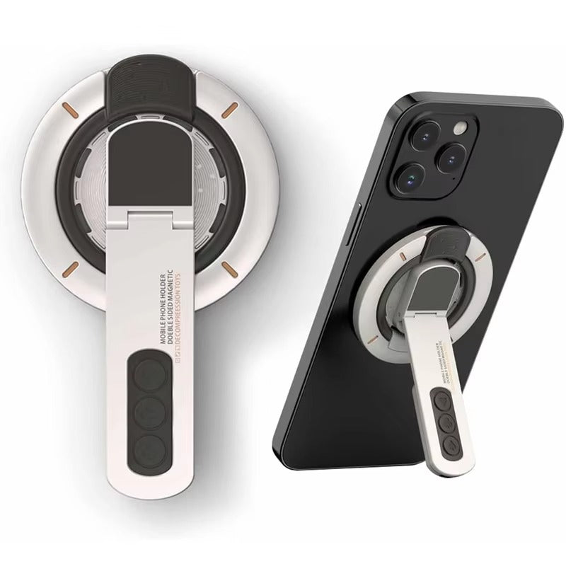 Premium iPhone MagSafe Phone Grip Stand, 3-in-1 Magnetic Finger Ring Holder with Double-Sided Aluminum Design for Secure Grip & Hands-Free Viewing
