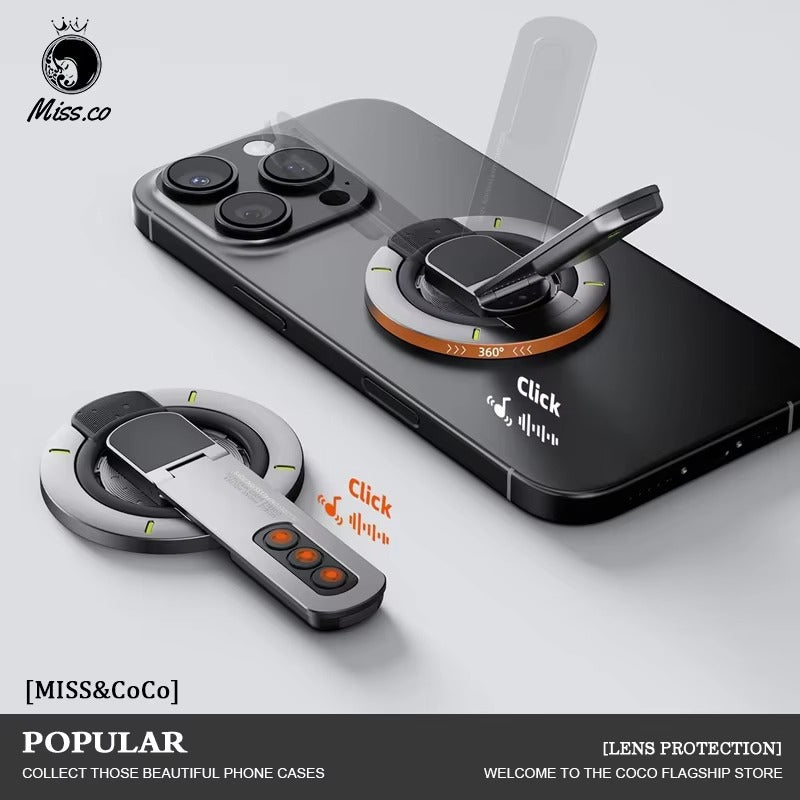 Premium iPhone MagSafe Phone Grip Stand, 3-in-1 Magnetic Finger Ring Holder with Double-Sided Aluminum Design for Secure Grip & Hands-Free Viewing