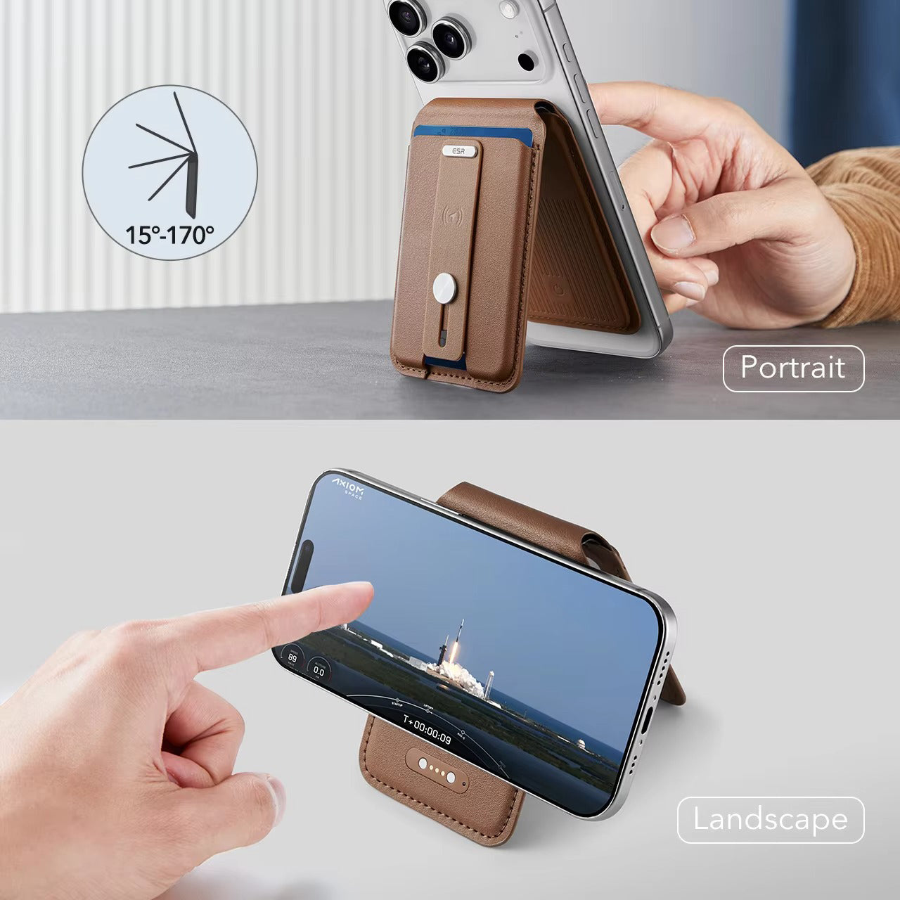 Premium iPhone Magnetic RFID Wallet Card Holder, MagSafe-Compatible Slim Vegan Leather Wallet with Secure Storage