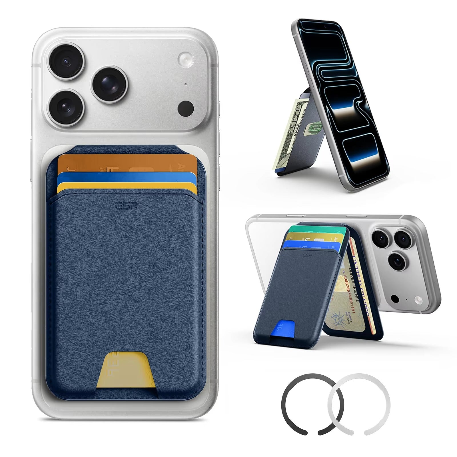 Premium iPhone Magnetic RFID Wallet Card Holder, MagSafe-Compatible Slim Vegan Leather Wallet with Secure Storage