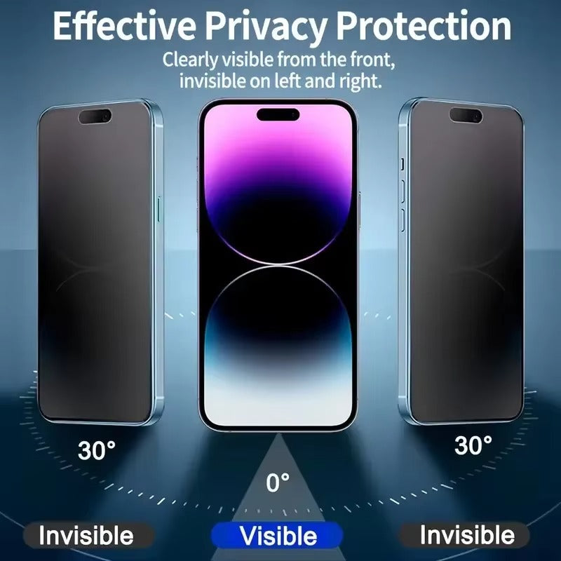 Premium iPhone Matte Privacy Screen Protector – Oleophobic Tempered Glass with Anti-Spy Protection, Anti-Fingerprint, Anti-Scratch & Shatter-Resistant HD Glass