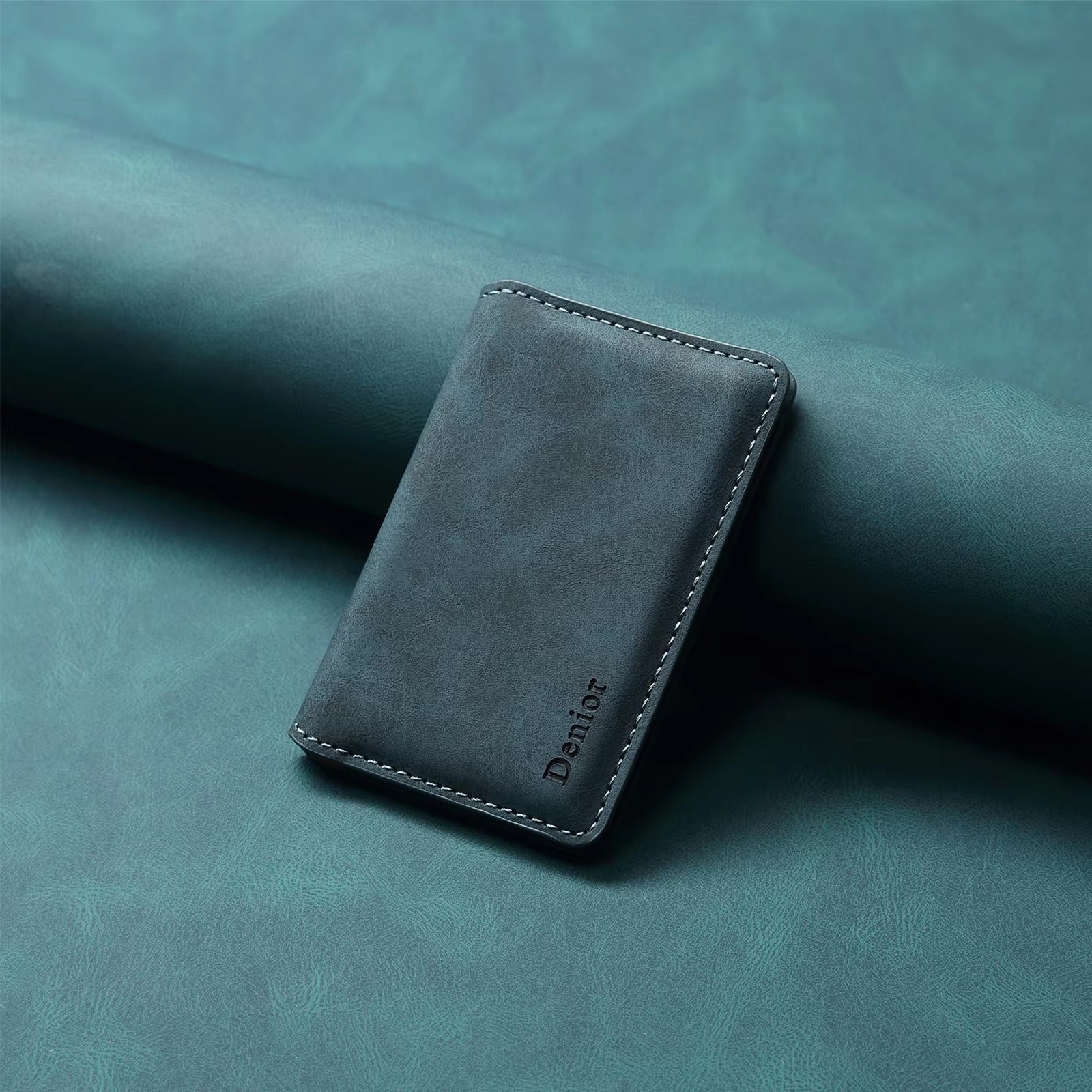 Refined iPhone Magnetic PU Leather Card Case, Slim Wallet Cover with Secure Holder, Anti-Fingerprint Non-Slip MagSafe-Compatible Design