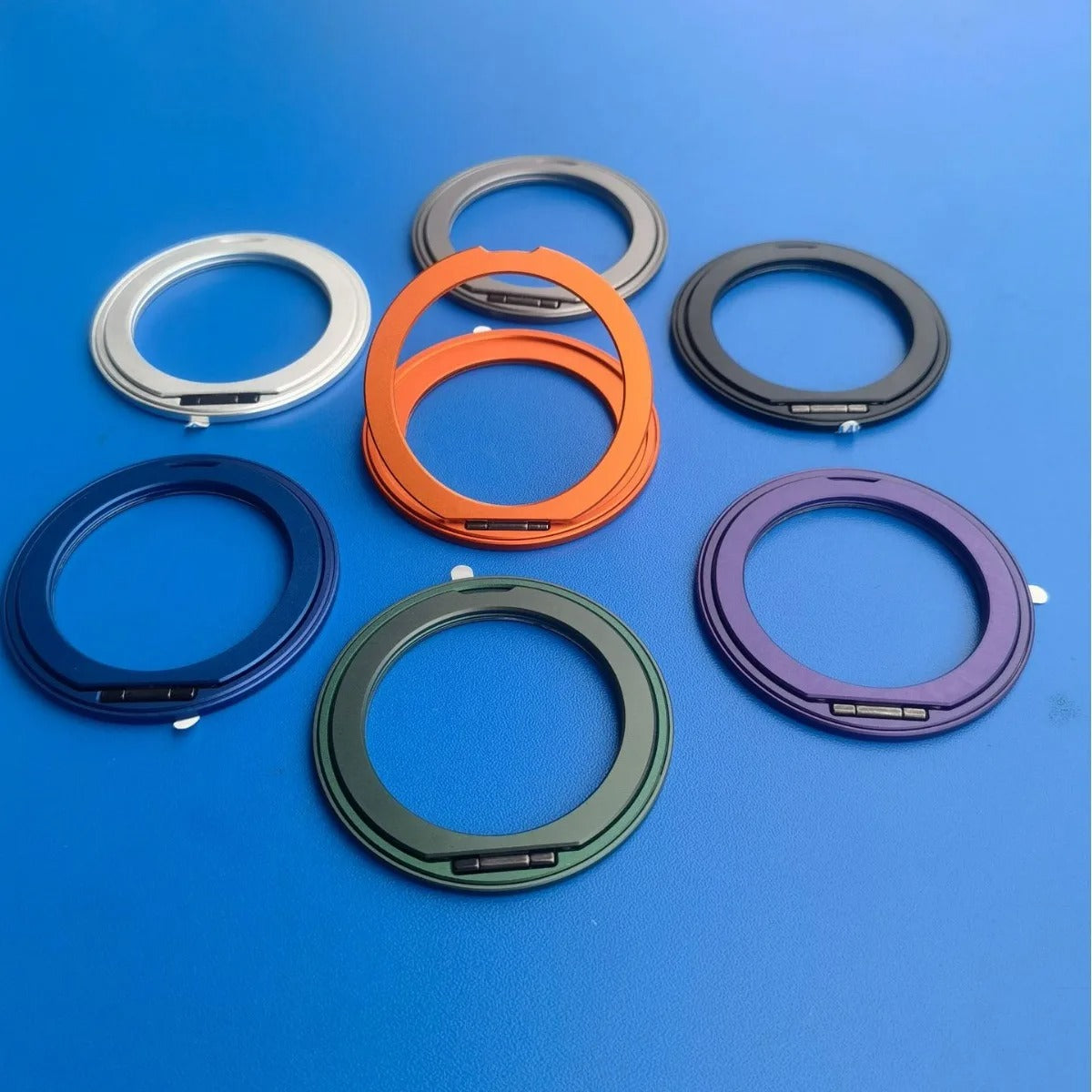 Refined iPhone Magnetic Ring Phone Holder, Slim Aluminum Metal Grip with 360° Rotation, Multi-Angle Stand & Secure MagSafe Hold