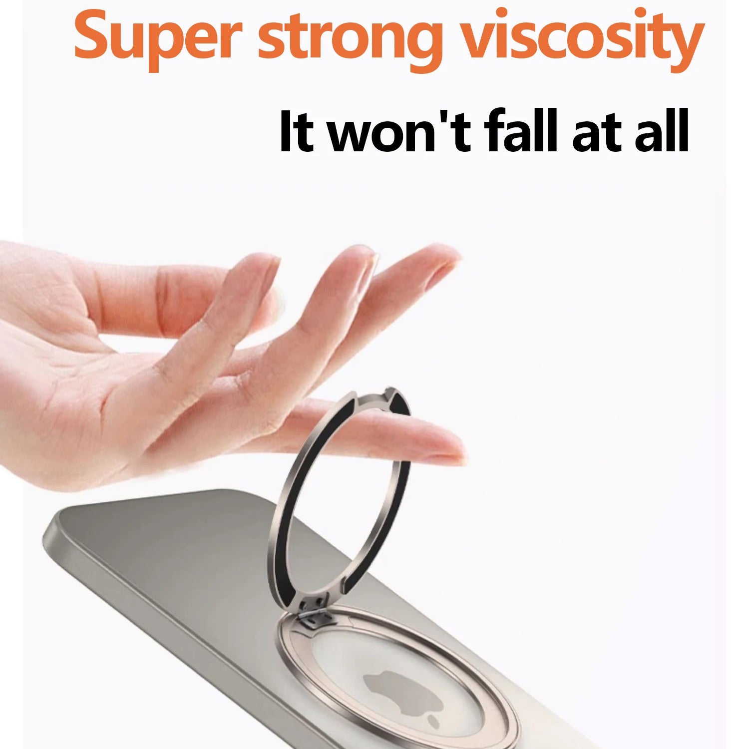 Refined iPhone Magnetic Ring Phone Holder, Slim Aluminum Metal Grip with 360° Rotation, Multi-Angle Stand & Secure MagSafe Hold