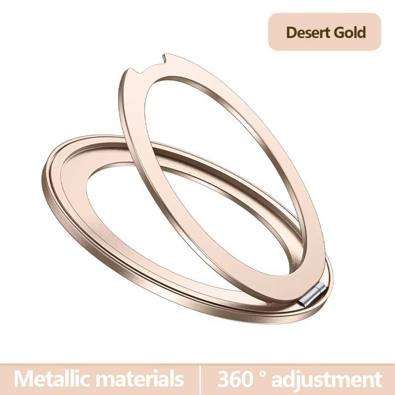 Refined iPhone Magnetic Ring Phone Holder, Slim Aluminum Metal Grip with 360° Rotation, Multi-Angle Stand & Secure MagSafe Hold