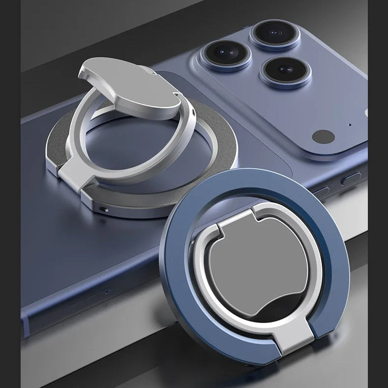 Rugged MagSafe Double-Sided Magnetic Phone Ring Stand, Aluminum Kickstand Grip with Strong Hold for Car, Gym & Desk Use