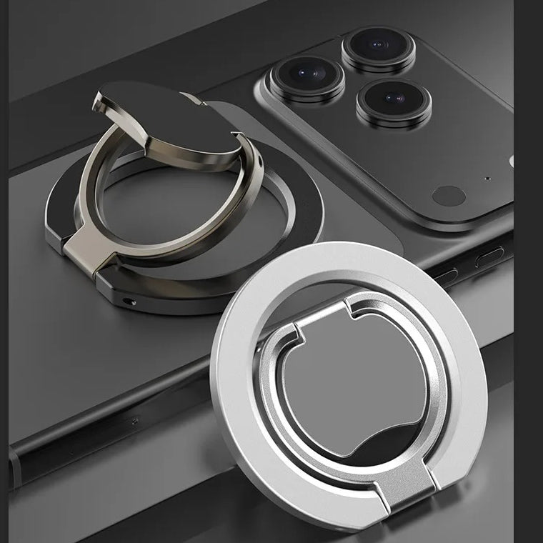 Rugged MagSafe Double-Sided Magnetic Phone Ring Stand, Aluminum Kickstand Grip with Strong Hold for Car, Gym & Desk Use