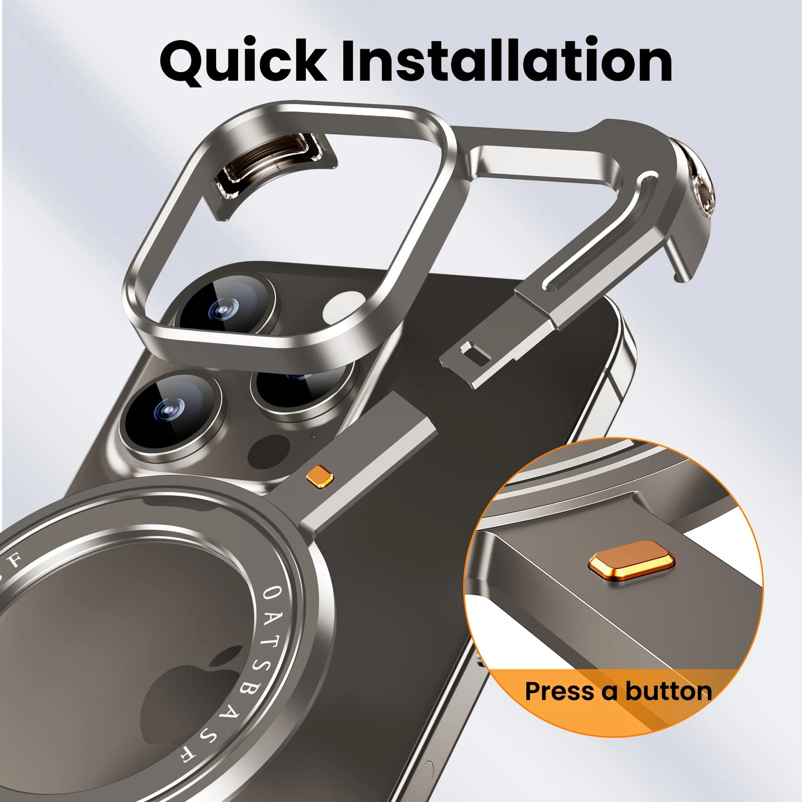 Rugged iPhone Case — Z-Shape Metal Shockproof Bumper with 360° Rotating Ring Holder, Magnetic, Wireless-Charging Compatible, Non-Slip Full Coverage