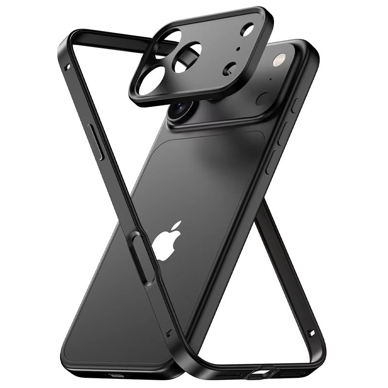 Rugged iPhone Case — Aluminum Alloy Frame Bumper with Silicone Shockproof Protection, Metal Lens Guard, Anti-Fingerprint Lightweight Non-Slip Design