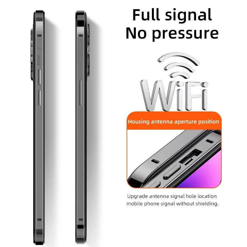 Rugged iPhone Case — Aluminum Metal Frame Bumper Cover with Silicone Protection and Shockproof Durable Design