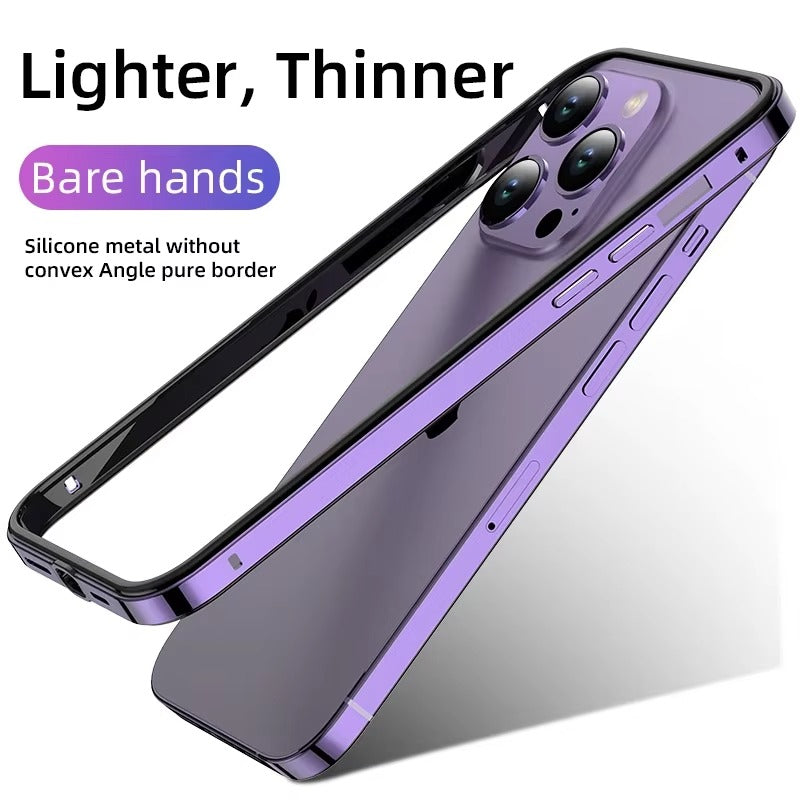 Rugged iPhone Case — Aluminum Metal Frame Bumper Cover with Silicone Protection and Shockproof Durable Design