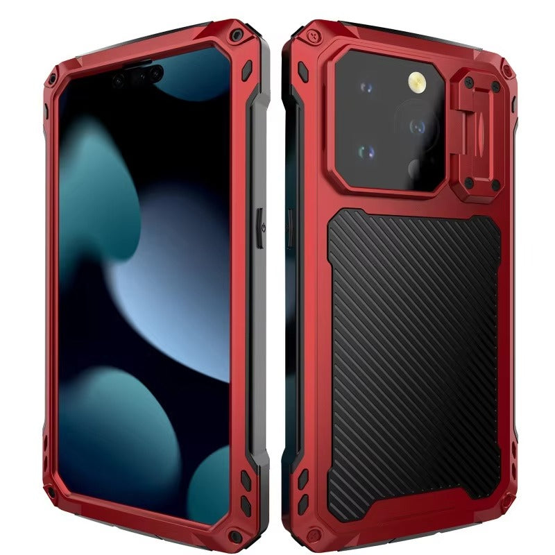 Rugged iPhone Case — Full-Body Military-Grade Cover with Built-In Screen Protector, Slide Camera Guard, Kickstand and Heavy-Duty Non-Slip Design