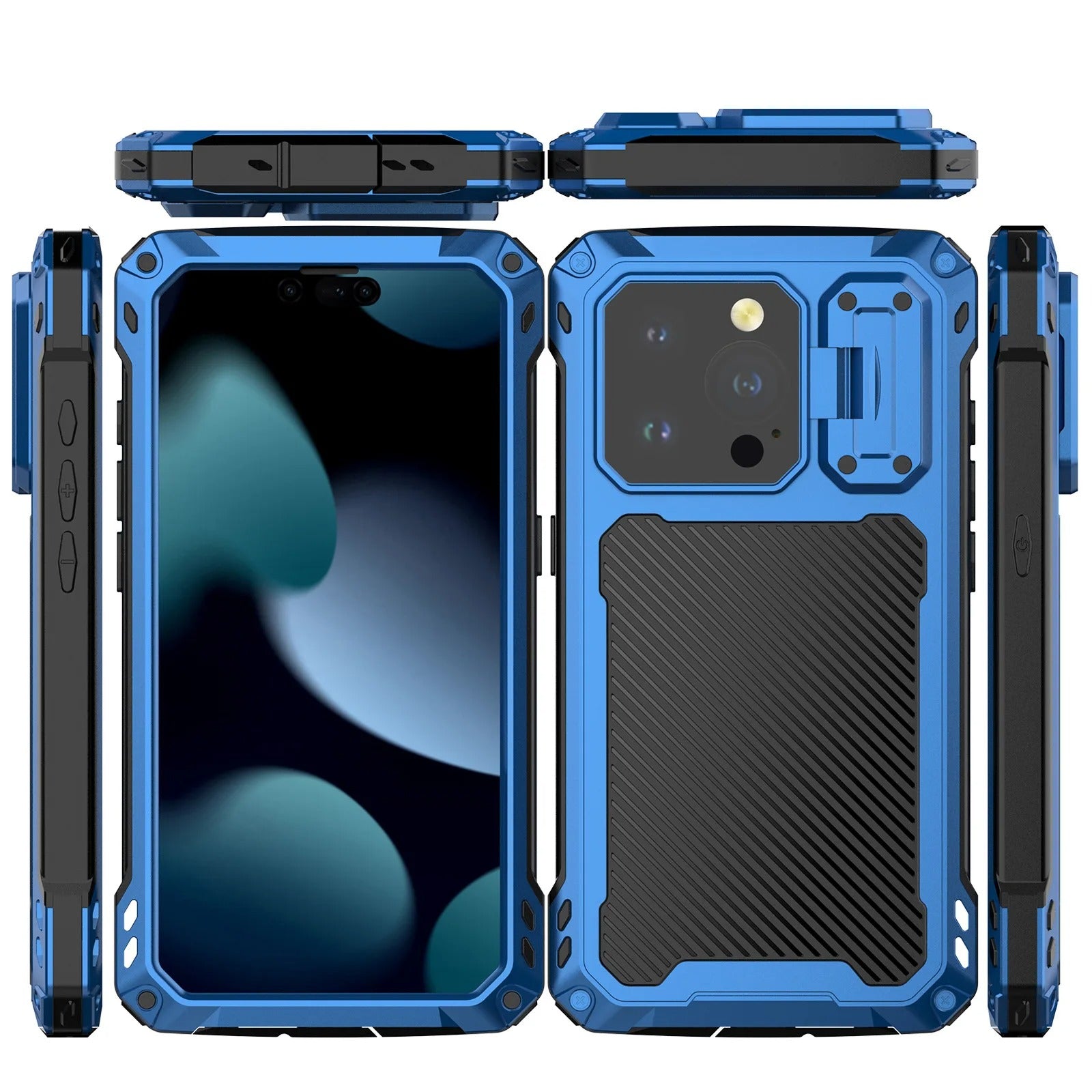 Rugged iPhone Case — Full-Body Military-Grade Cover with Built-In Screen Protector, Slide Camera Guard, Kickstand and Heavy-Duty Non-Slip Design