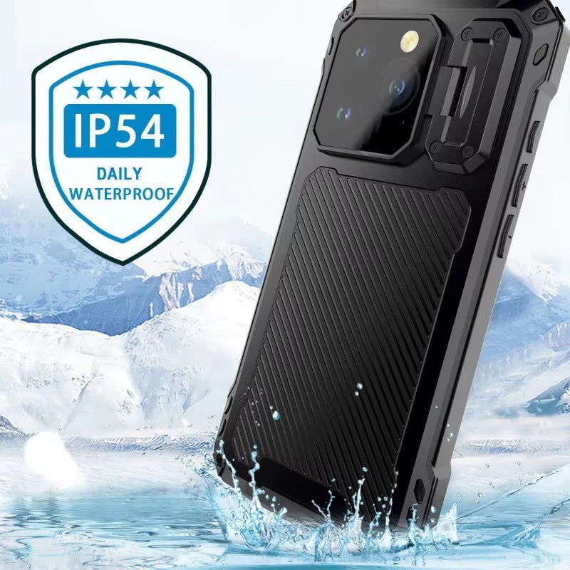 Rugged iPhone Case — Full-Body Military-Grade Cover with Built-In Screen Protector, Slide Camera Guard, Kickstand and Heavy-Duty Non-Slip Design