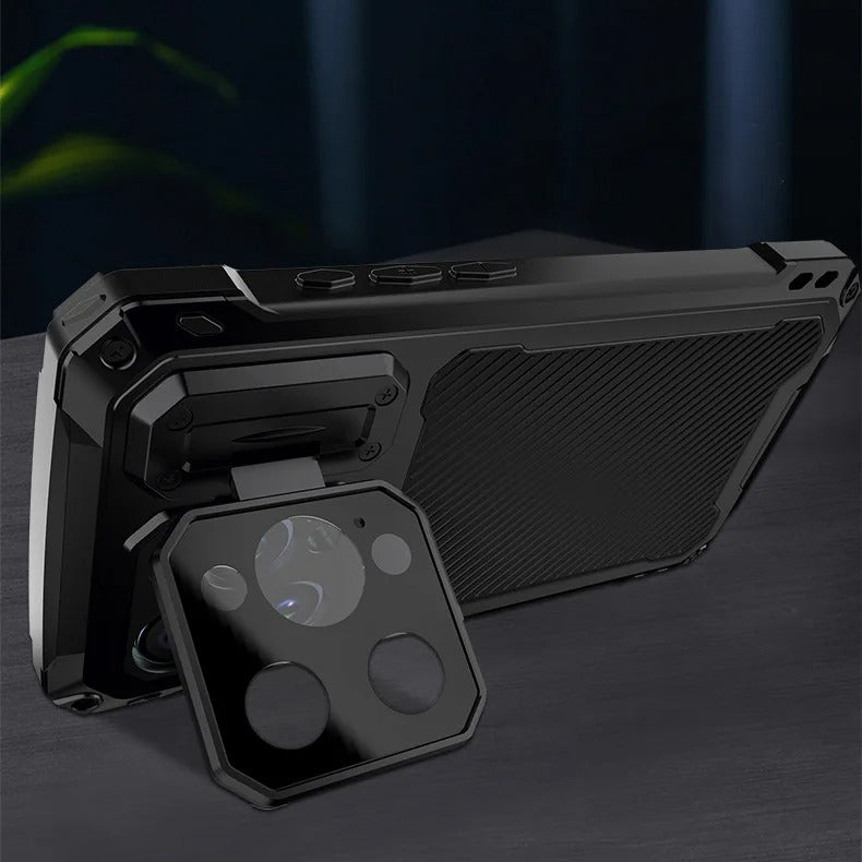 Rugged iPhone Case — Full-Body Military-Grade Cover with Built-In Screen Protector, Slide Camera Guard, Kickstand and Heavy-Duty Non-Slip Design