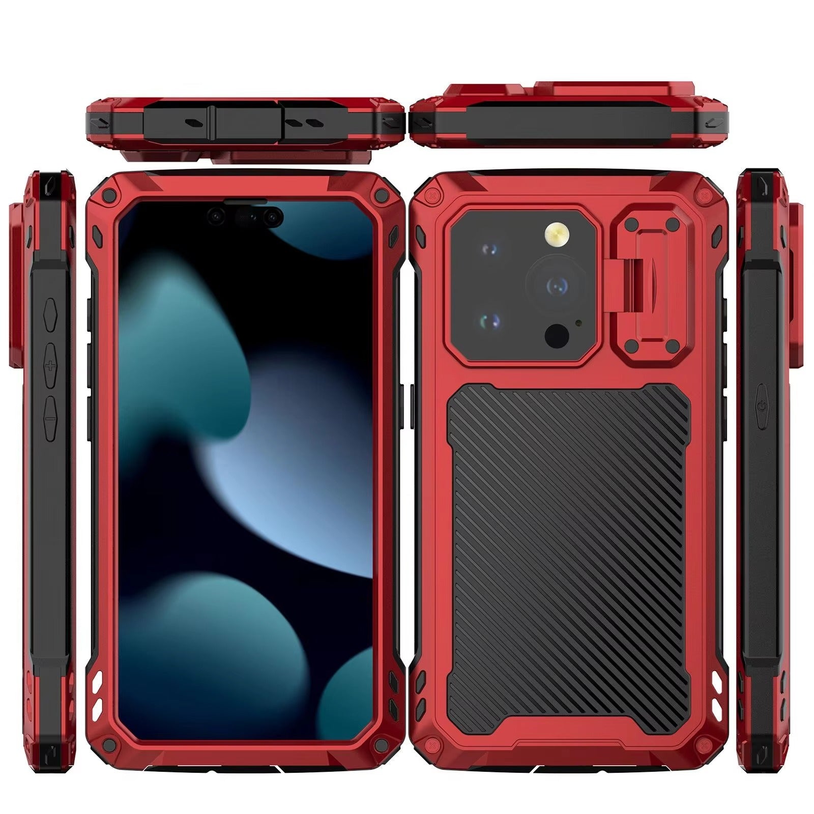 Rugged iPhone Case — Full-Body Military-Grade Cover with Built-In Screen Protector, Slide Camera Guard, Kickstand and Heavy-Duty Non-Slip Design